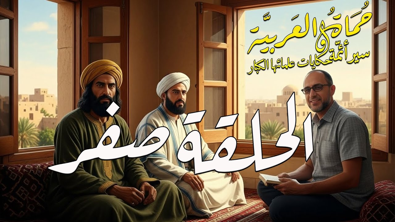 🛫 رحلة مع علماء اللغة العربية📜  الحلقة صفر ⭕️ حماة العربية سير أئمة، وحكايات علمائها الكبار🔶️