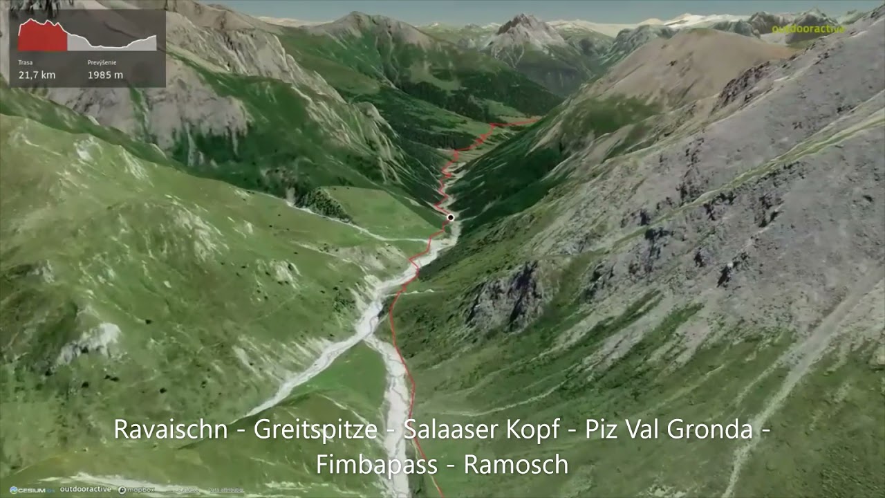 Ravaischn - Greitspitze - Salaaser Kopf - Piz Val Gronda - Fimbapass &ndash; Ramosch ∆ hiking trails
