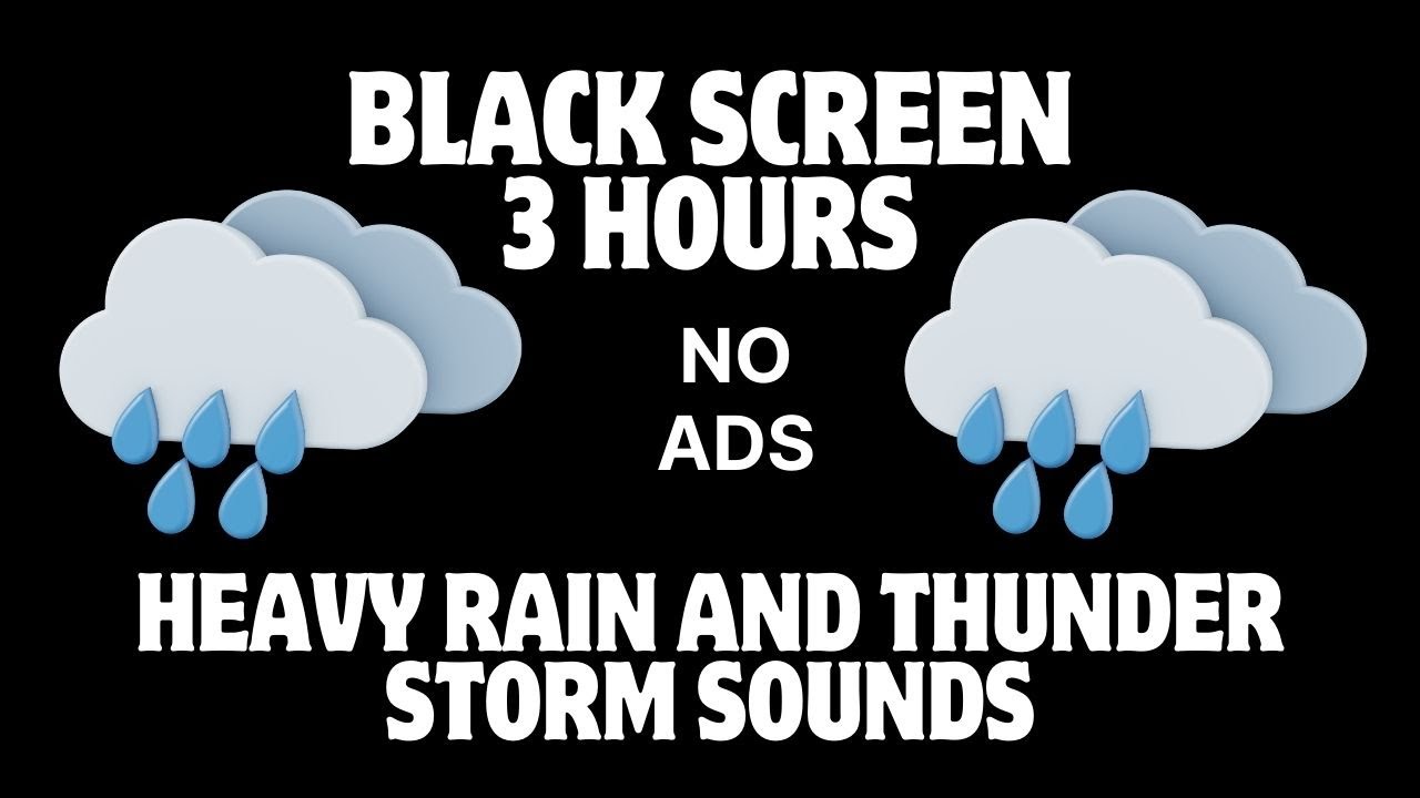 Close Your Eyes and Sleep to Rain & Thunder 🌙 Black Screen