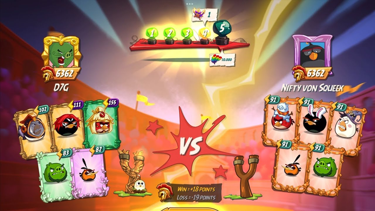 Slingshot Rank LEGENDARY Vs Slingshot Rank BRONZE - ANGRY BIRDS 2 THE ARENA STREAK 5 (DEC/12/2021)