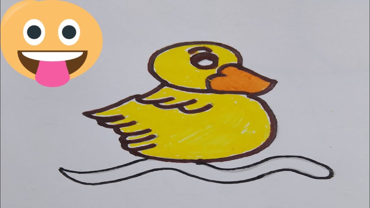 How to draw a small duck 🦆 Drawing baby duck 🦆। হাঁসের ছানা 😁 Drawing easy duck । how to draw duck ।