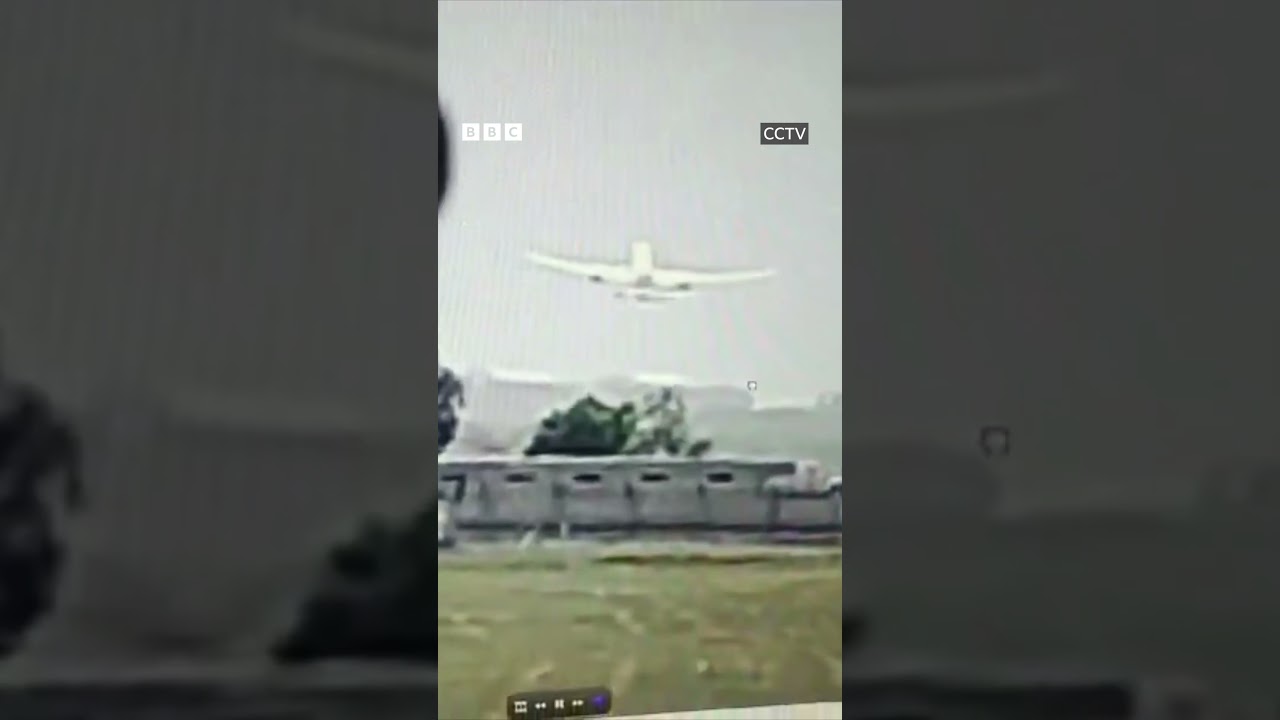 CCTV video shows Air India plane descending and moment of crash | BBC News India