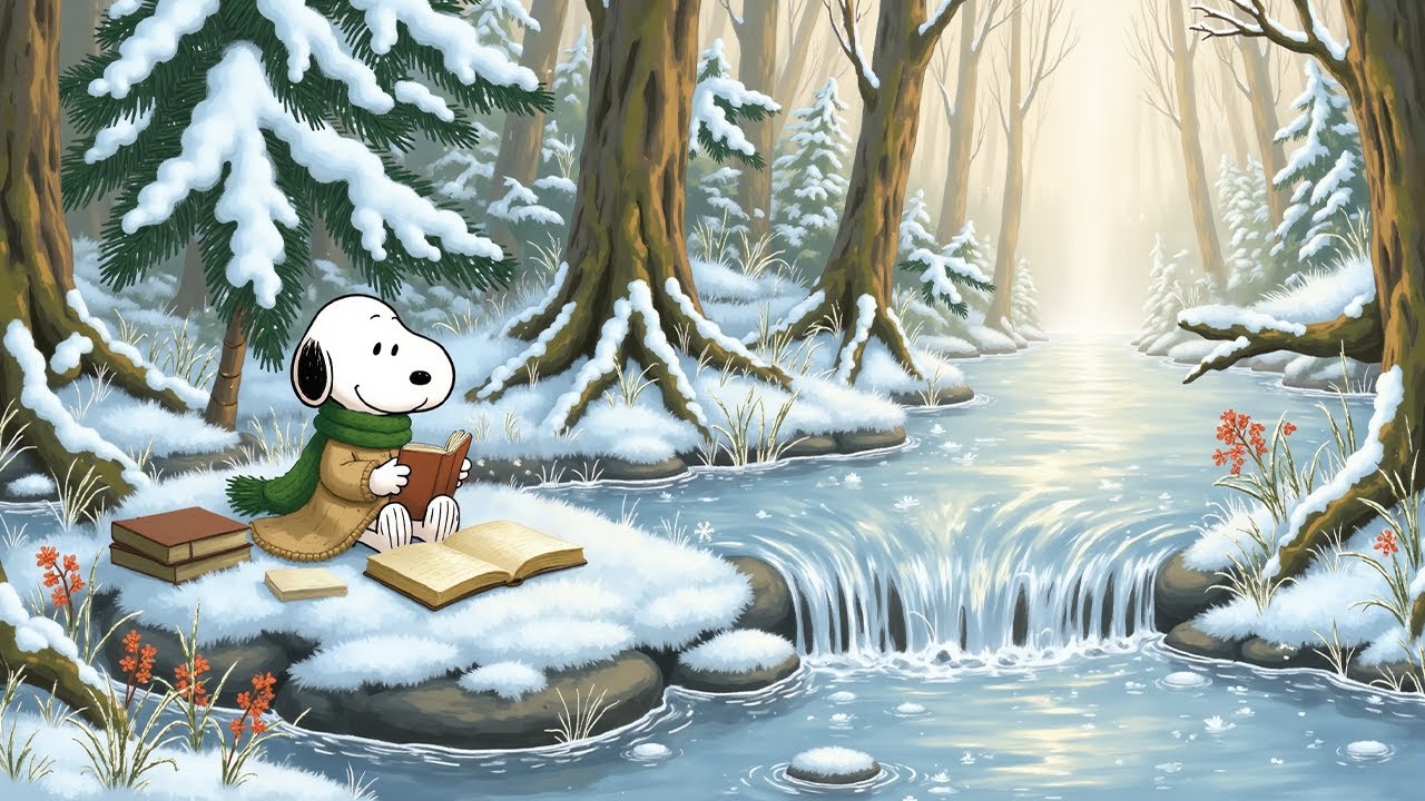 Snoopy Cozy Winter Hideaway ❄️ | Calm Lofi Beats for Studying, Relaxing & Sleeping