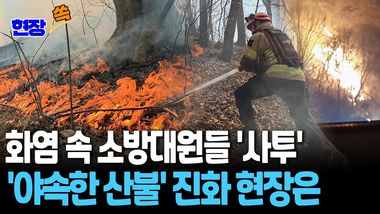새빨간 화염 속 소방대원들의 '사투'…'야속한 산불' 진화 현장은? [현장쏙] / 연합뉴스TV(YonhapnewsTV)