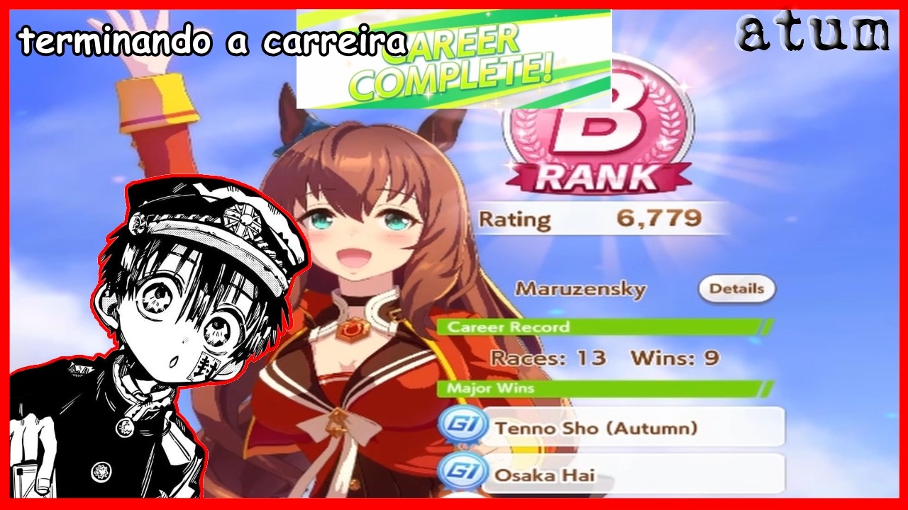 terminado a minha carreira no JOGO DE ANIME das MENINAS CAVALO