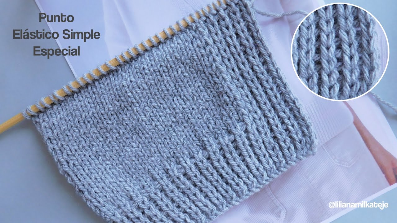 Como tejer Punto Elástico ESPECIAL Dos Agujas, Palitos.Curso Principiantes. Explicación Completa