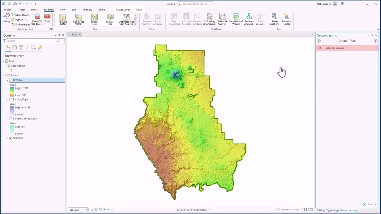 Turning On the Spatial Analyst Extension in ArcGIS Pro