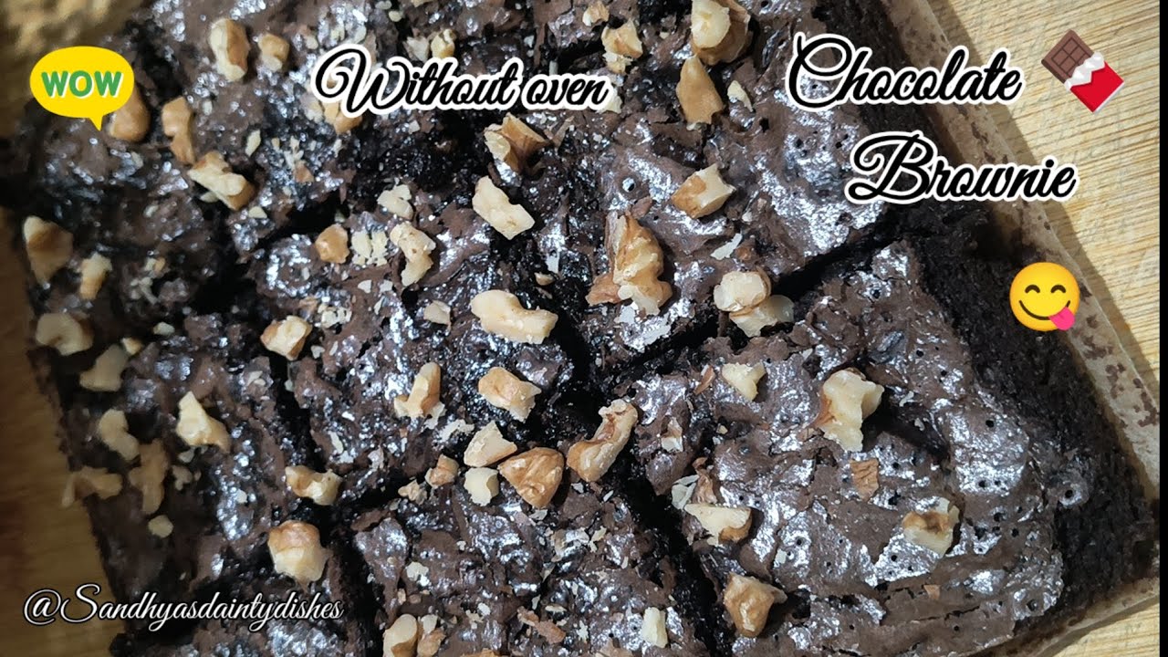 Chocolate🍫 Brownie-Without oven|Chocolate walnut Brownie Recipe🤤|Easy Brownie Recipe|No oven brownie