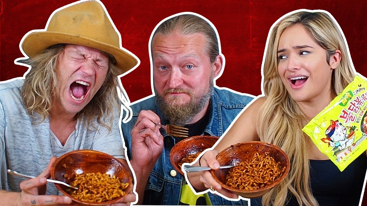 Spicy Black Bean Jjajang Noodle Challenge ft Jukka and Jarppi Dudesons