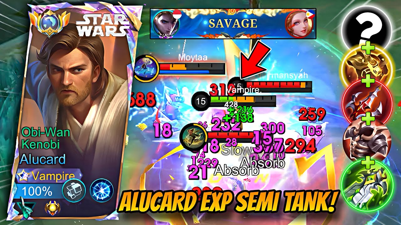 KALAH LANE DI EXP! VAMPIRE UBAH ALUCARD JADI SEMI TANK, AUTO SAVAGE 🔥 | MLBB