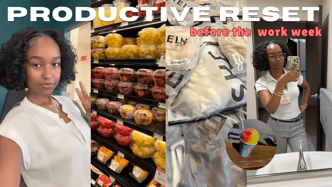 productive reset for a new work week grocery shopping, meal prep, 9-5 night & morning routine | vlog