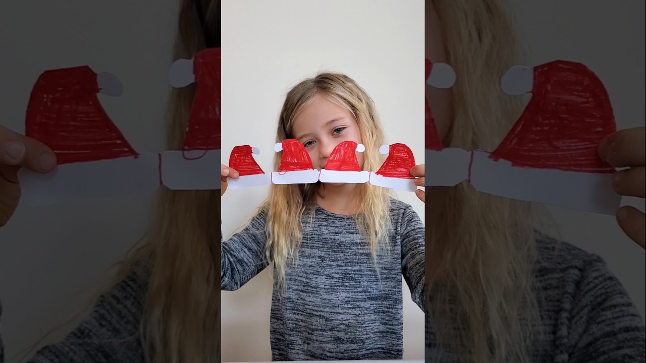 🎅 Paper Santa Hat Christmas Garland Craft for Kids | Christmas Craft for Kids | Santa Craft 🎁