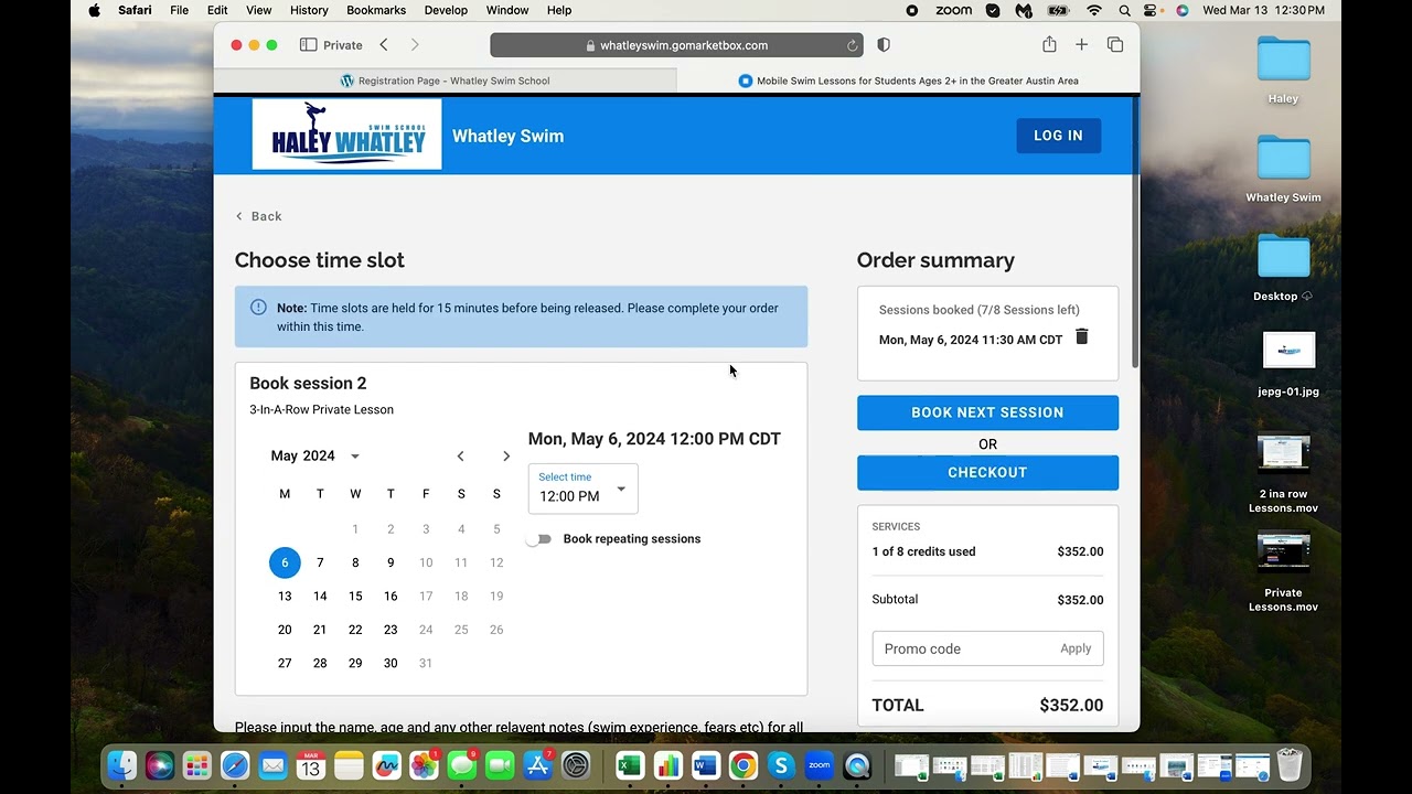 How to schedule 3 in a row lessons.