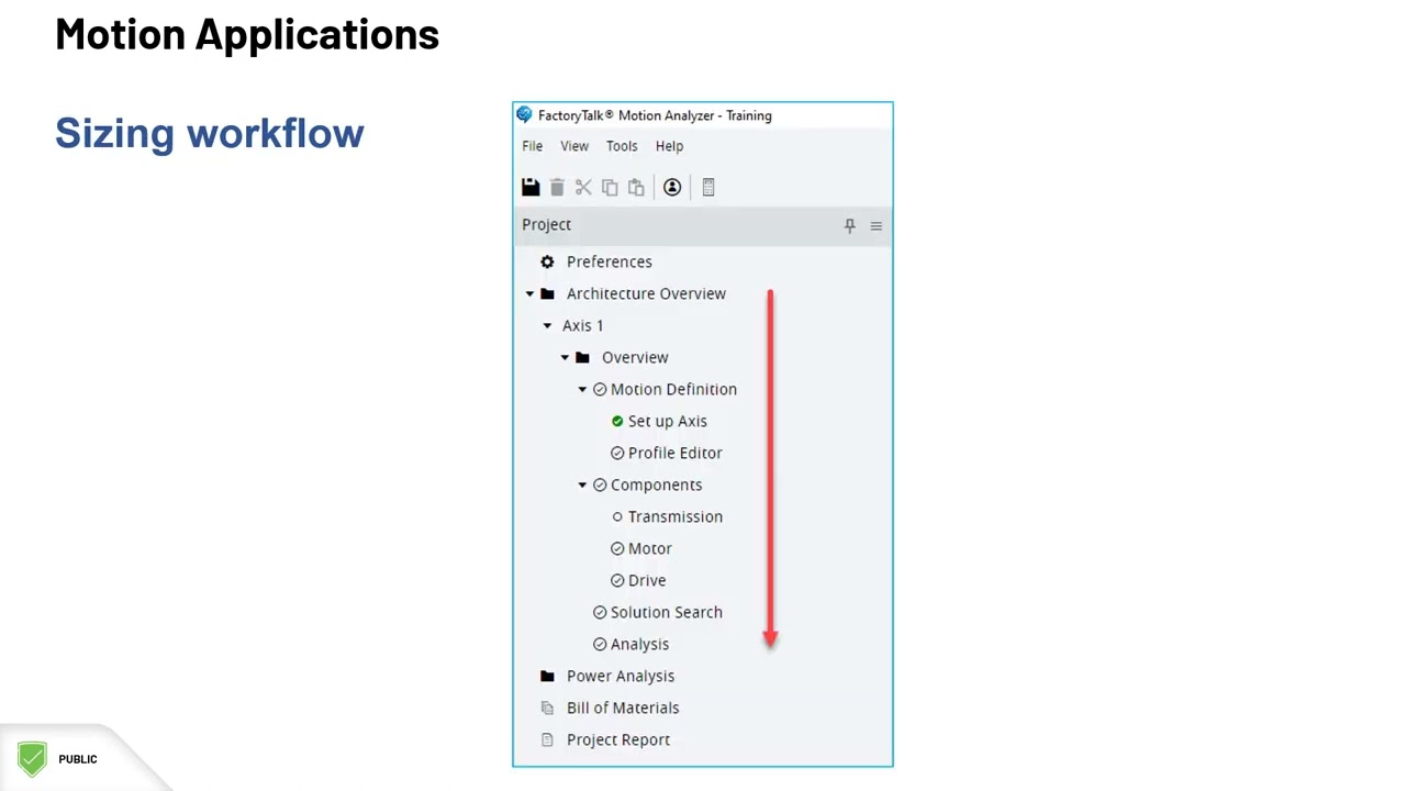 FactoryTalk Motion Analyzer Tutorials - Motion Sizing Objectives
