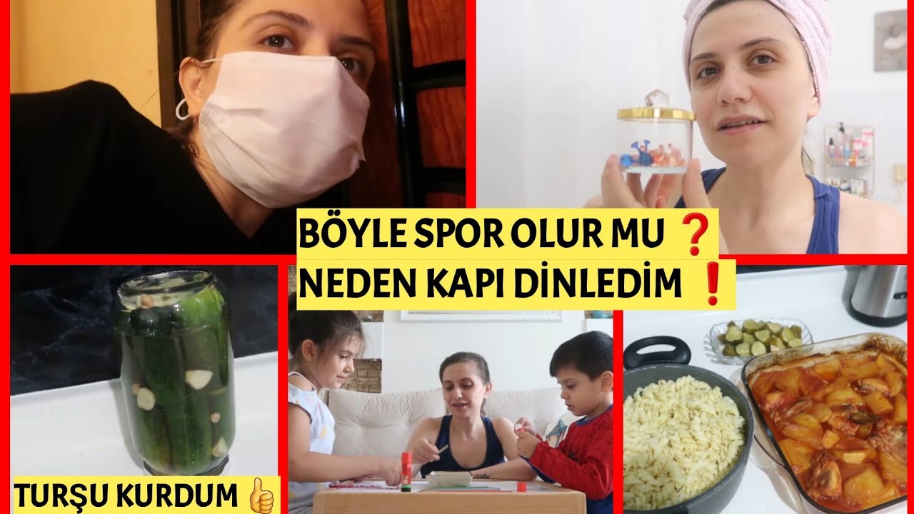 RESMEN KAPI DİNLEDİM🙈YENİ SPORUM😂TURŞU KURDUM👍UNLU PATATES KIZARTMASI😋MENÜM👌MAKARNA İLE AKTİVİTE💕