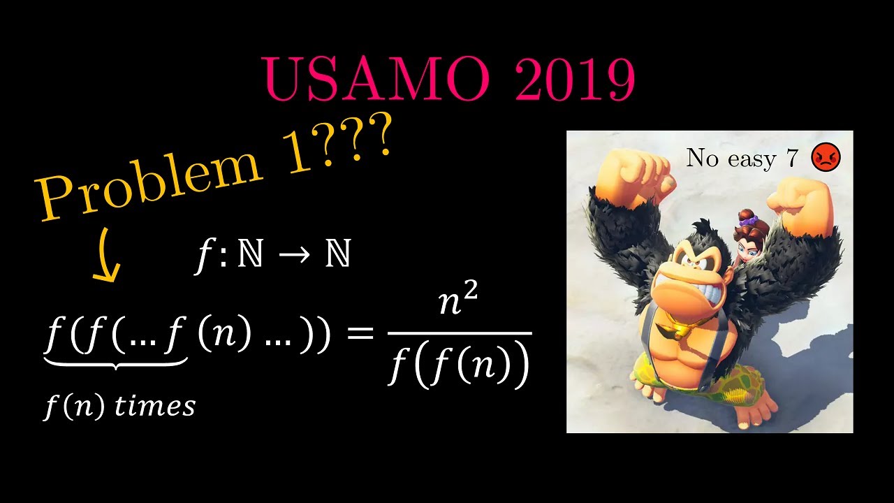 USAMO 2019 — Функциональное уравнение теории безумных чисел для задачи 1!