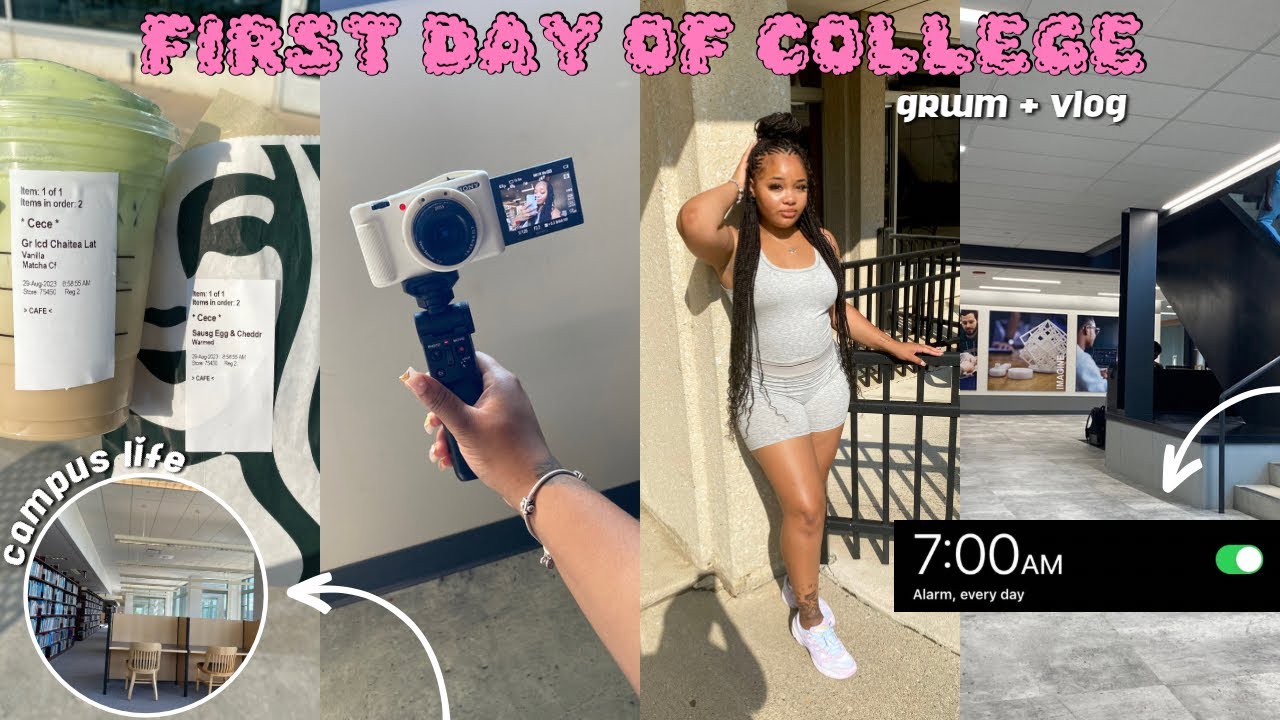 GRWM | FIRST DAY OF SCHOOL + VLOG | College edition | Campus life