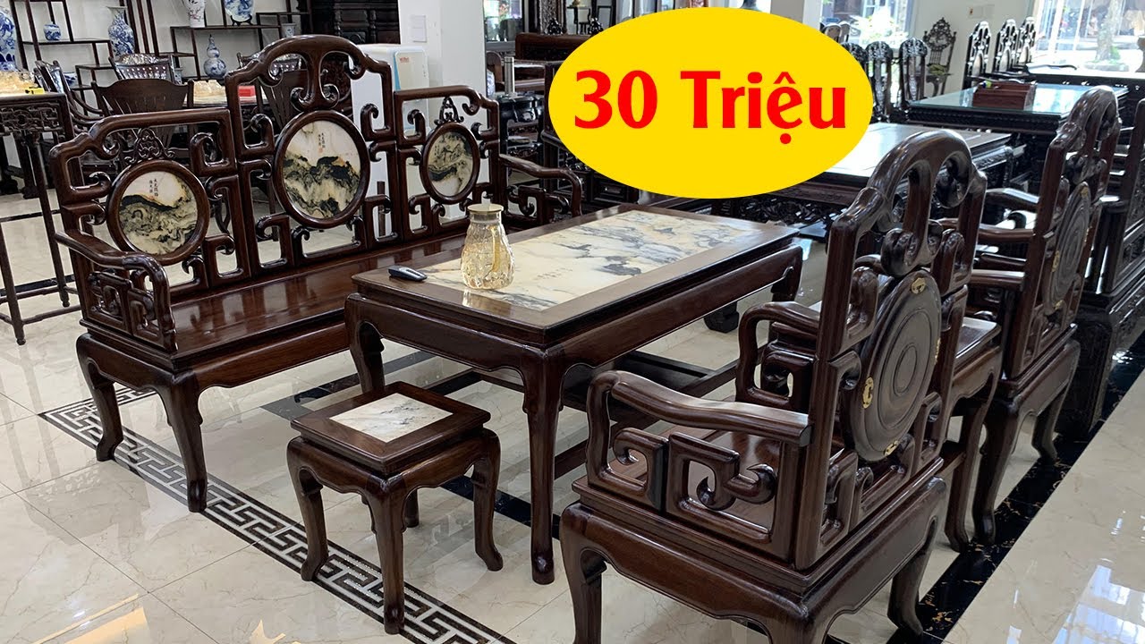 Báo Giá Bộ Ghế Móc Mỏ Gỗ Gụ Vân Gân  6 Món Cực Chất Lượng - Đồ Gỗ Mai Toàn