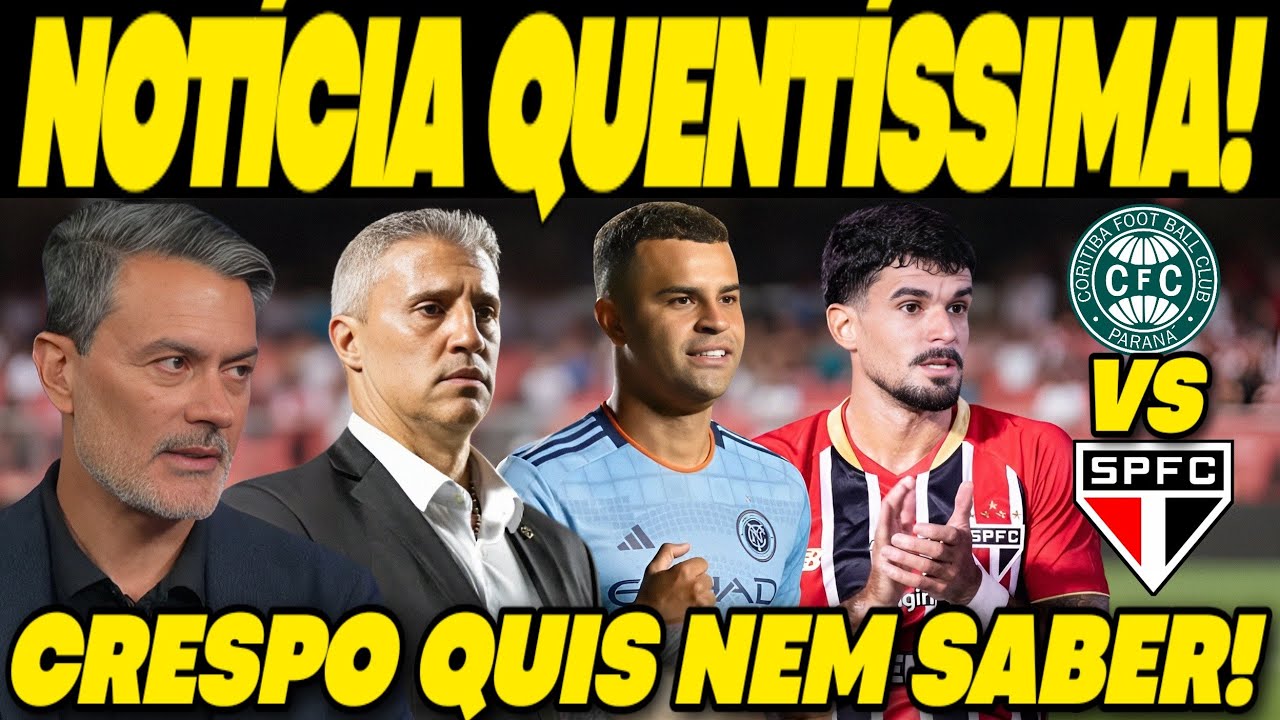 SURGIU UMA NOTÍCIA CHOCANTE AGORA! CRESPO ALTERA PLANOS DE ÚLTIMA HORA NA ESCALAÇÃO DO SÃO PAULO