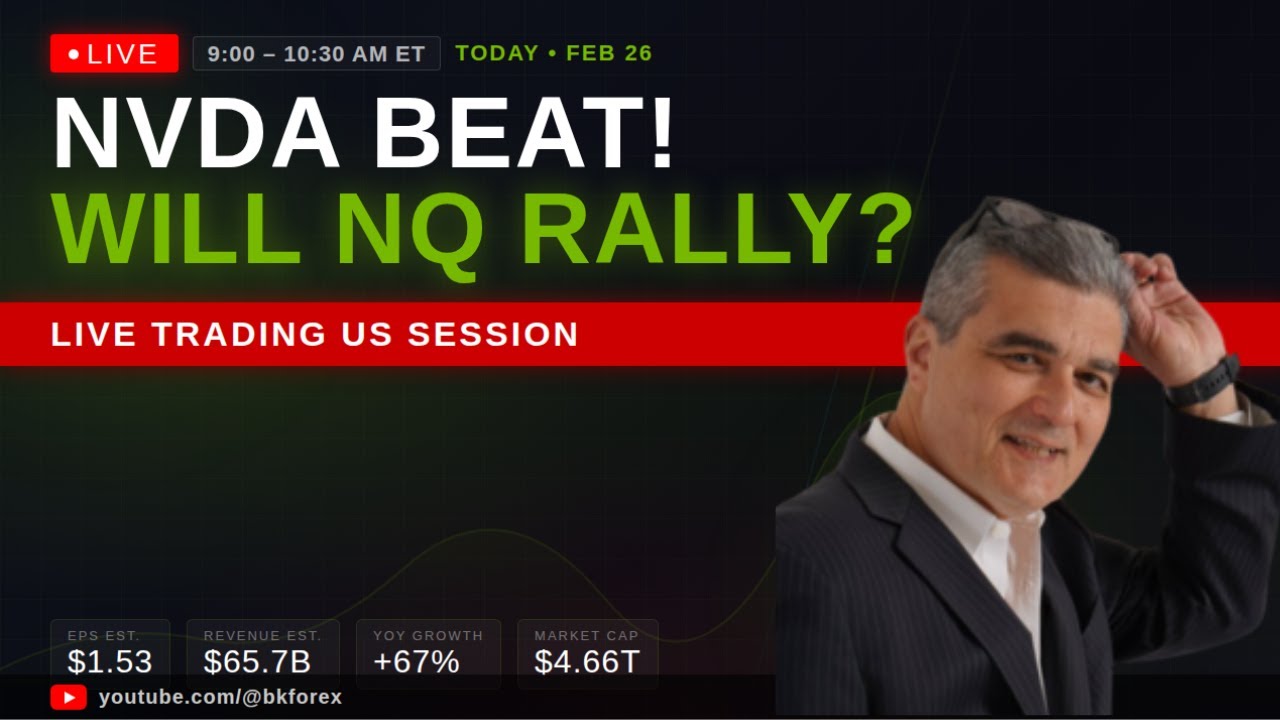 NVDA Beat - Will NQ Rally? - LIVE Trading US Session