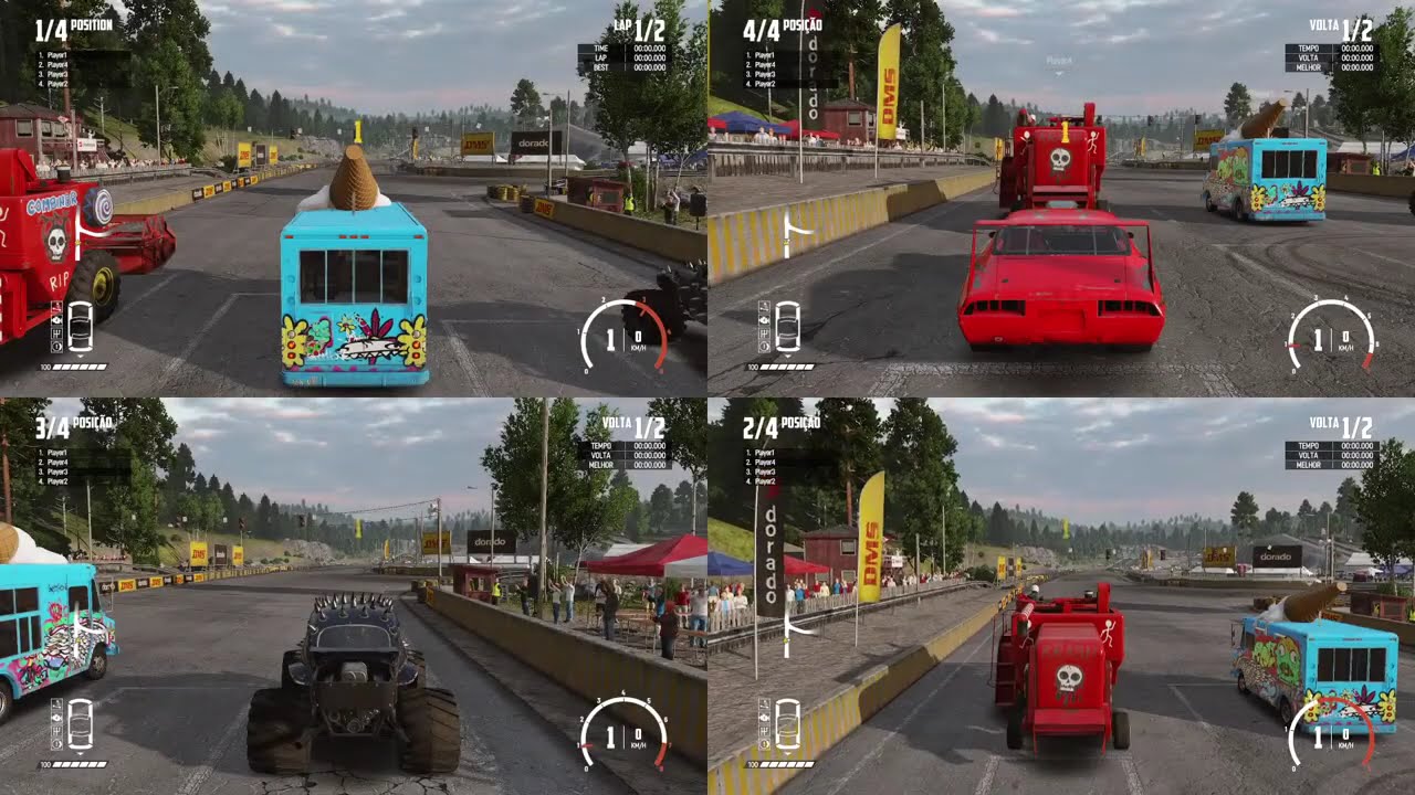 Jogando Wreckfest/ 4 Players Multiplayer / PC /Parte 01 Pela Última Vez