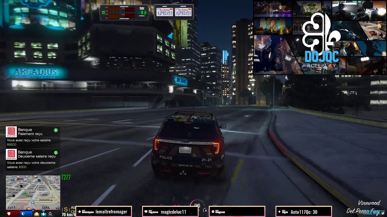 QC/FR (DOJQC) Patrouille SPVM - GTA RP - FIVEM -