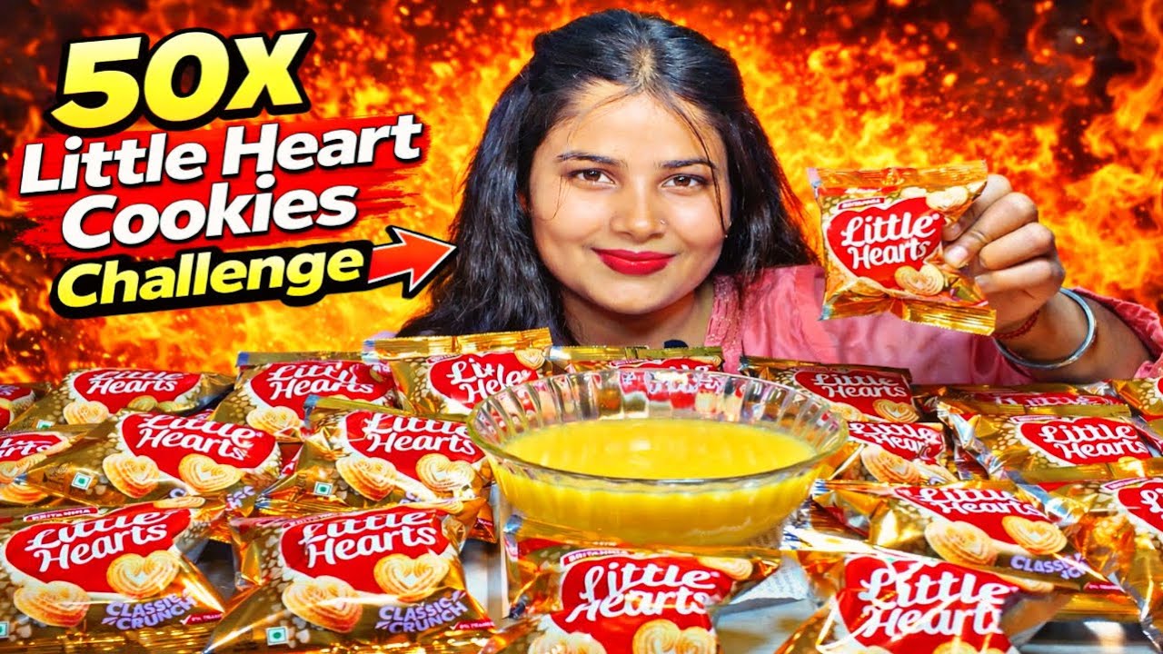 Eating 50 Packets of Little Hearts 😳 | Crazy Cookies Challenge
