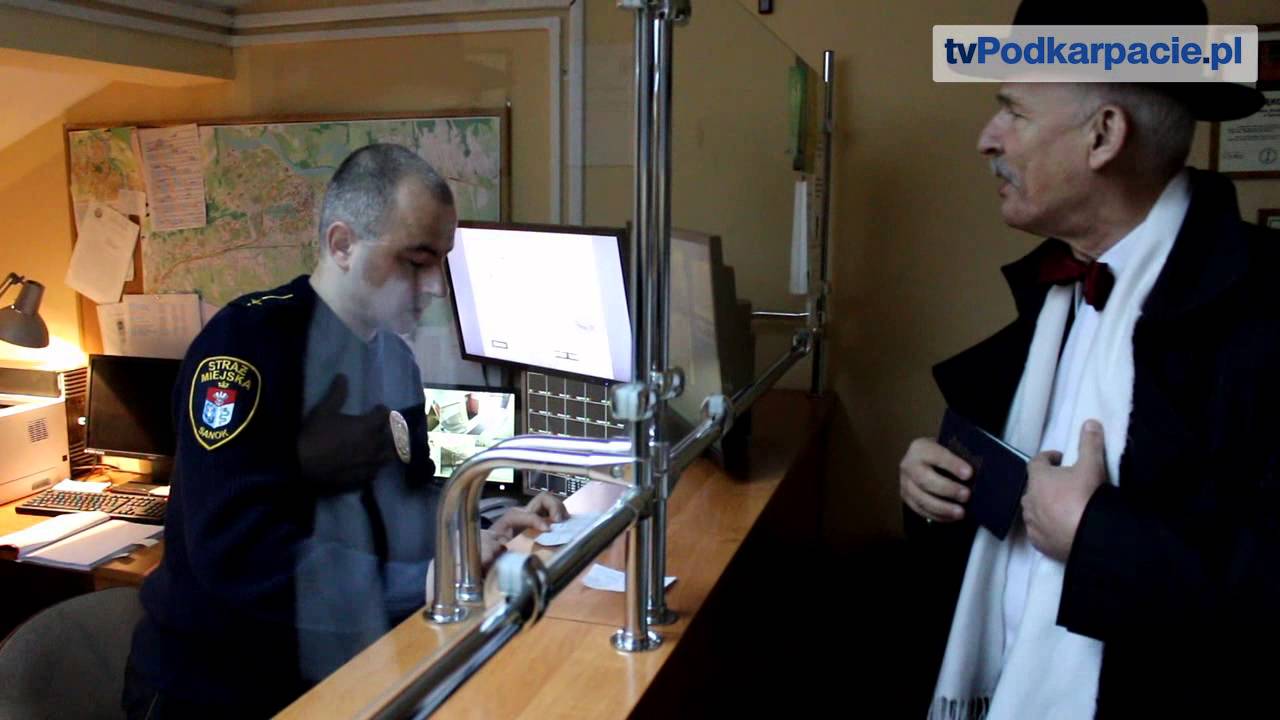 Sanocka straż miejska wlepia mandat Januszowi Korwin-Mikkemu (FILM)