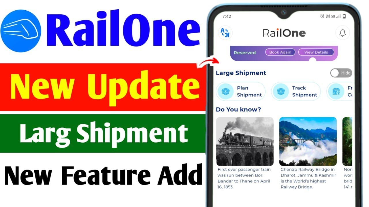 Railone new update | Railone new features | Large shipment | Railone app