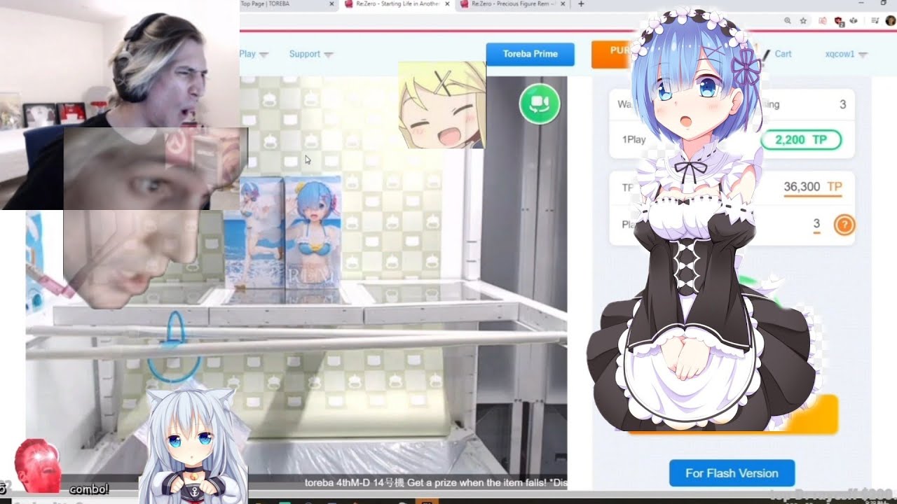 xQc plays Toreba Crane Game (w/ Chat) #1