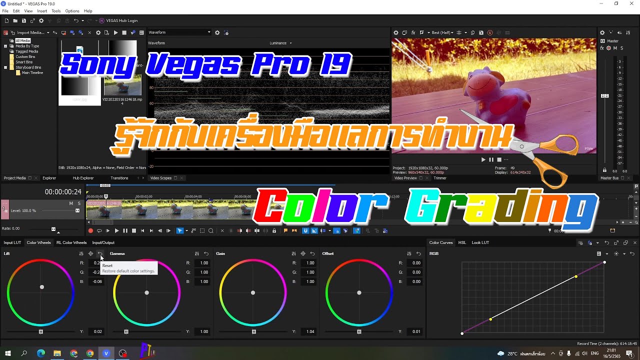 Color Grading ด้วยโปรแกรม Sony Vegas Pro 19