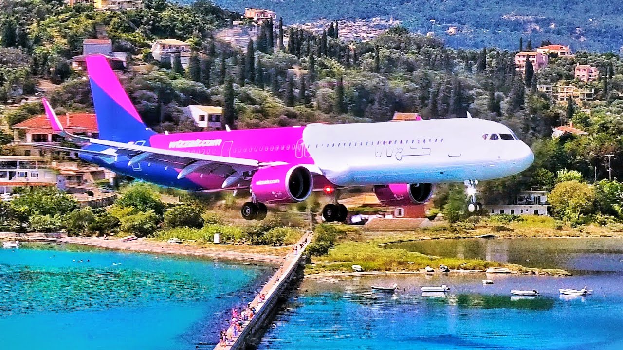 CORFU - ONE OF THE MOST SPECTACULAR AIRPORT IN THE WORLD - CRAZY LANDINGS