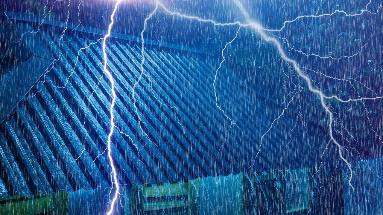 Heavy Rain on Tin Roof at Night | Deep Sleep & Relaxing Rain Sounds