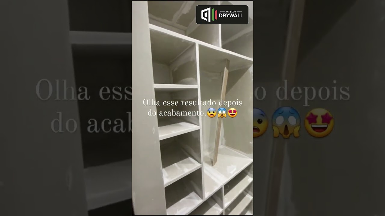 Closet branco de drywall gesso acartonado