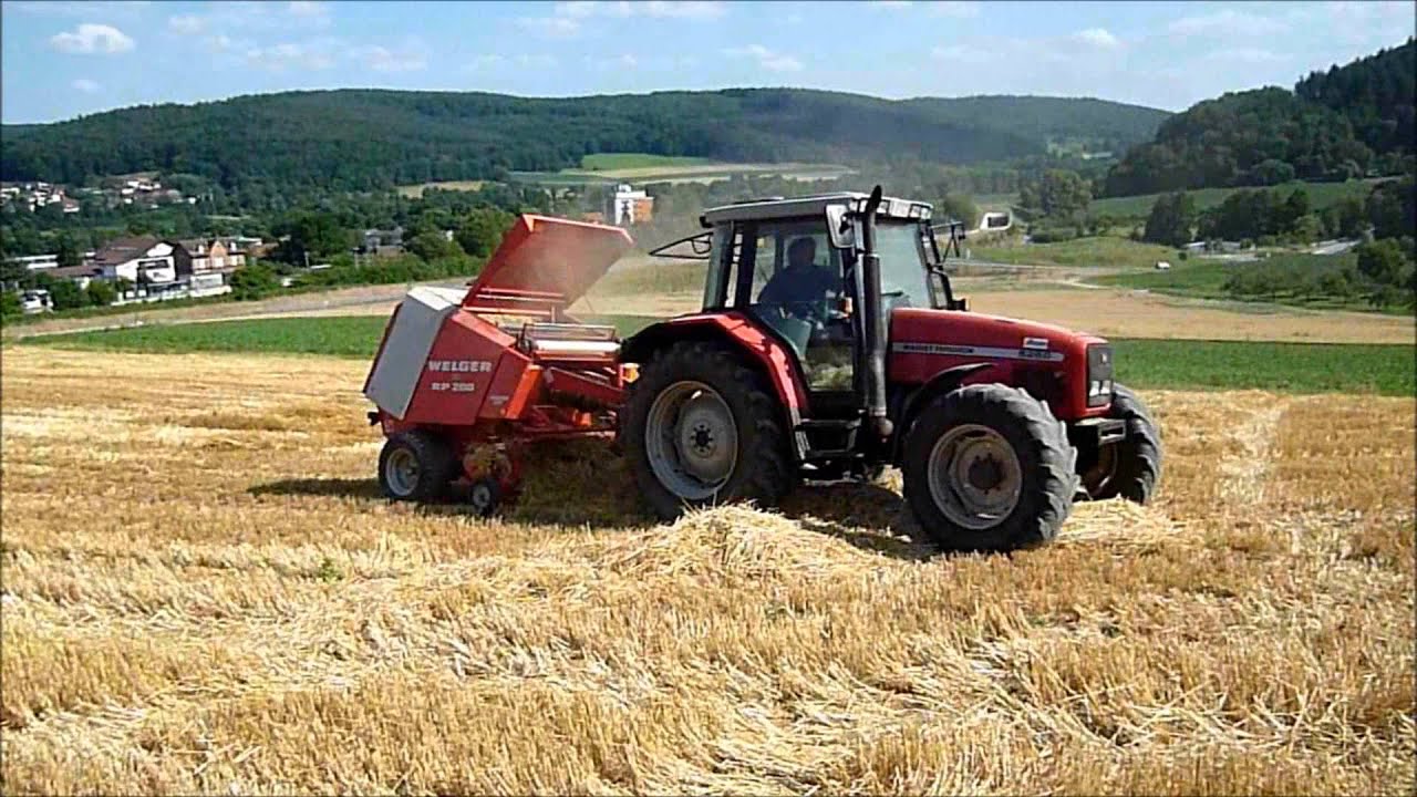 Strohpressen 2013 mit Massey Ferguson 6260 und Welger RP 200