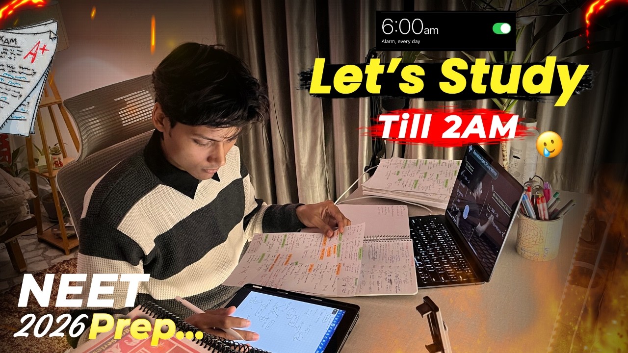 Let’s Study Till 2 AM🔥 || NEET 2026 Study Vlog