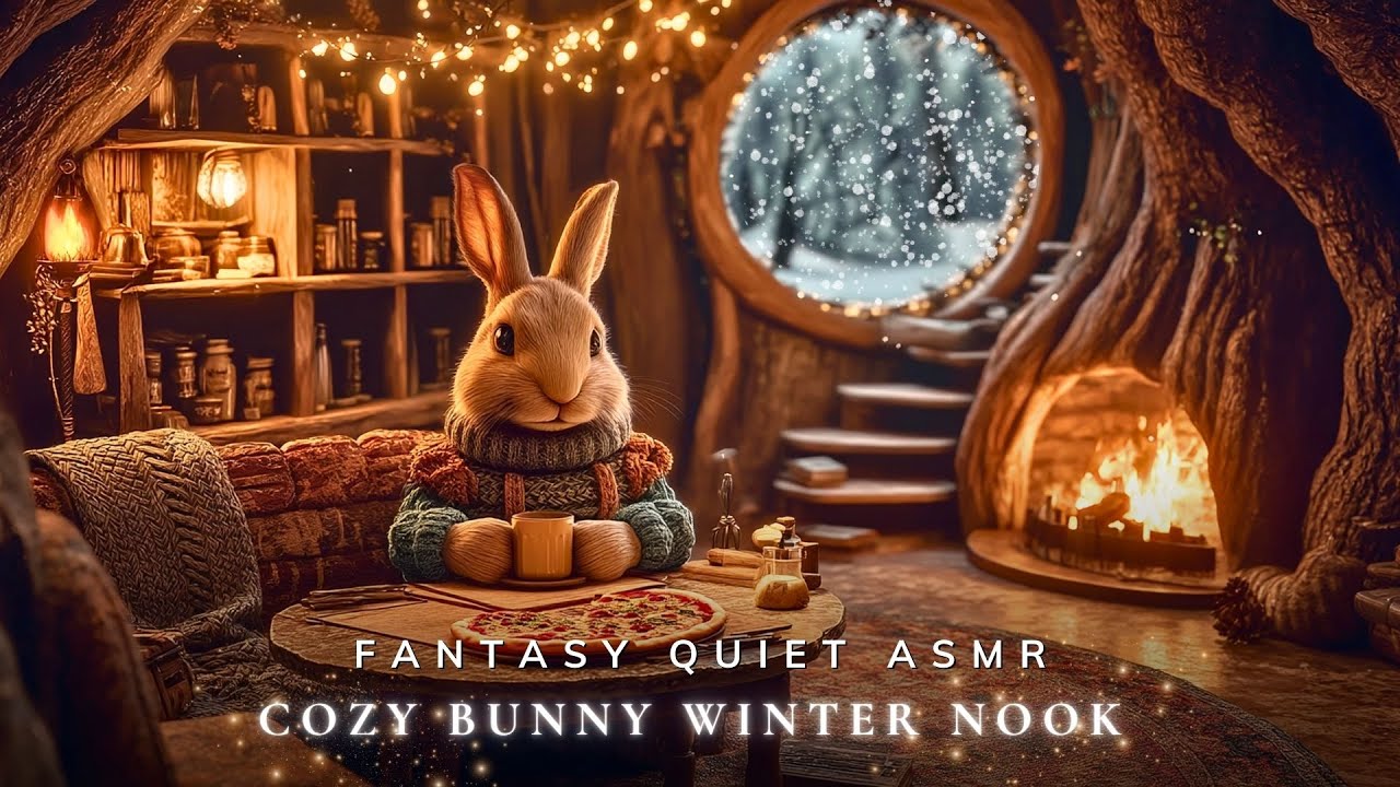 Cozy Bunny Winter Nook 🐰 Fantasy Ambience for Reading, Writing & Calm Focus
