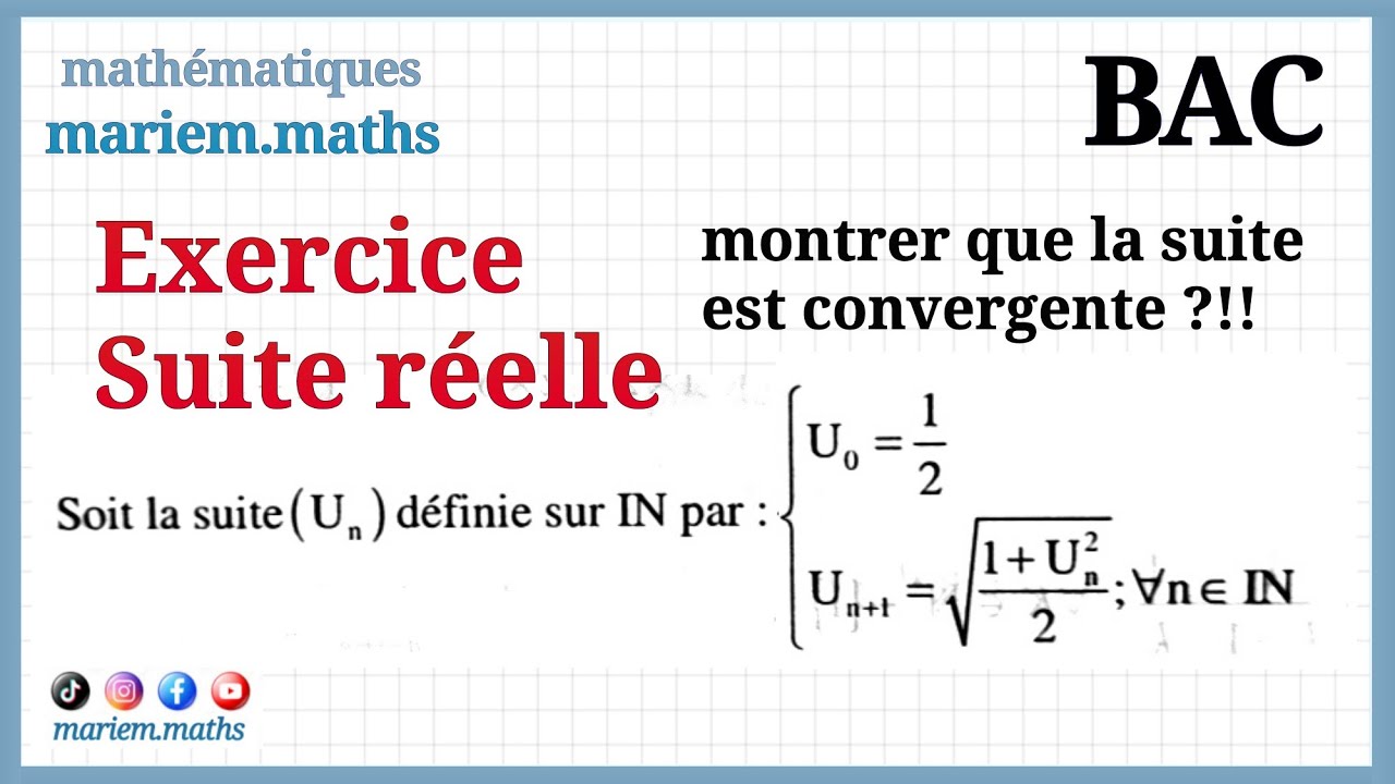 exercice suite r&eacute;elle  BAC (sciences, info, tech, eco)
