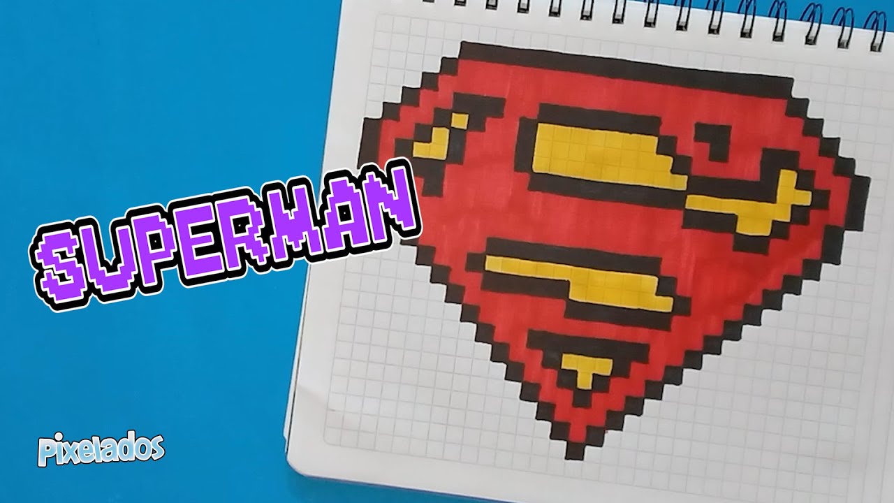 COMO DIBUJAR LOGO DE SUPERMAN PIXEL ART - PIXELADOS