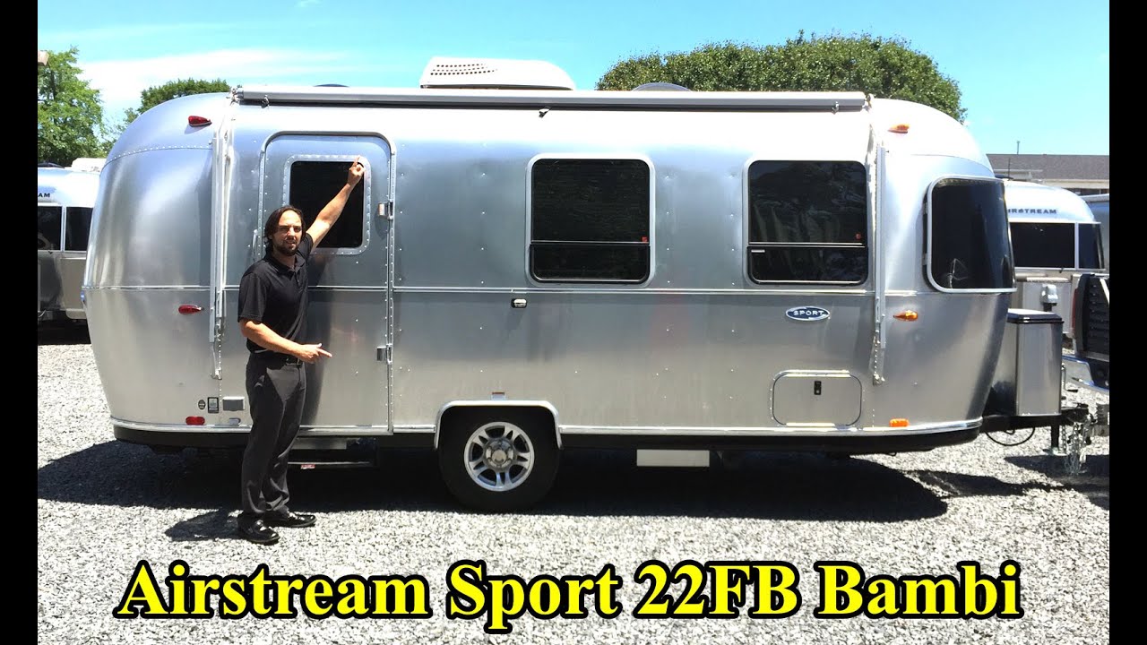 Walk Through 2017 Airstream Sport 22FB Bambi Light Weight Tiny Small Camping Travel Trailer