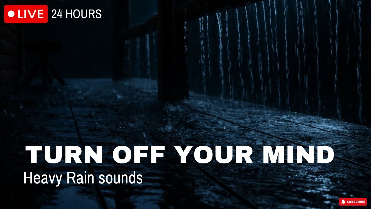 🔴 Hidden in the Rain: Cozy Dark Cabin Sleep Sounds 🌧️ No Thunder