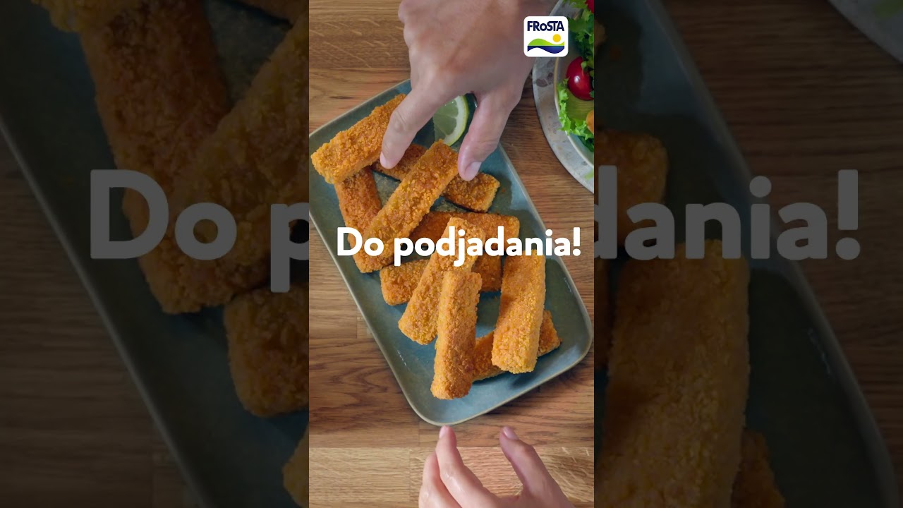 Chrupiąca panierka, soczysty filet rybny. Nic tylko zajadać! Złote paluszki rybne od FRoSTY.