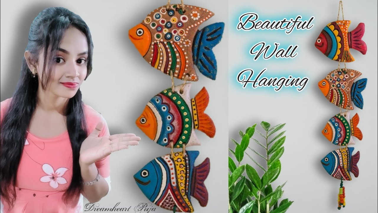 DIY Fish Wall Hanging Craft / Wall Putty decor / Wall Hanging  Crafts Idea / How to make Wallhanging