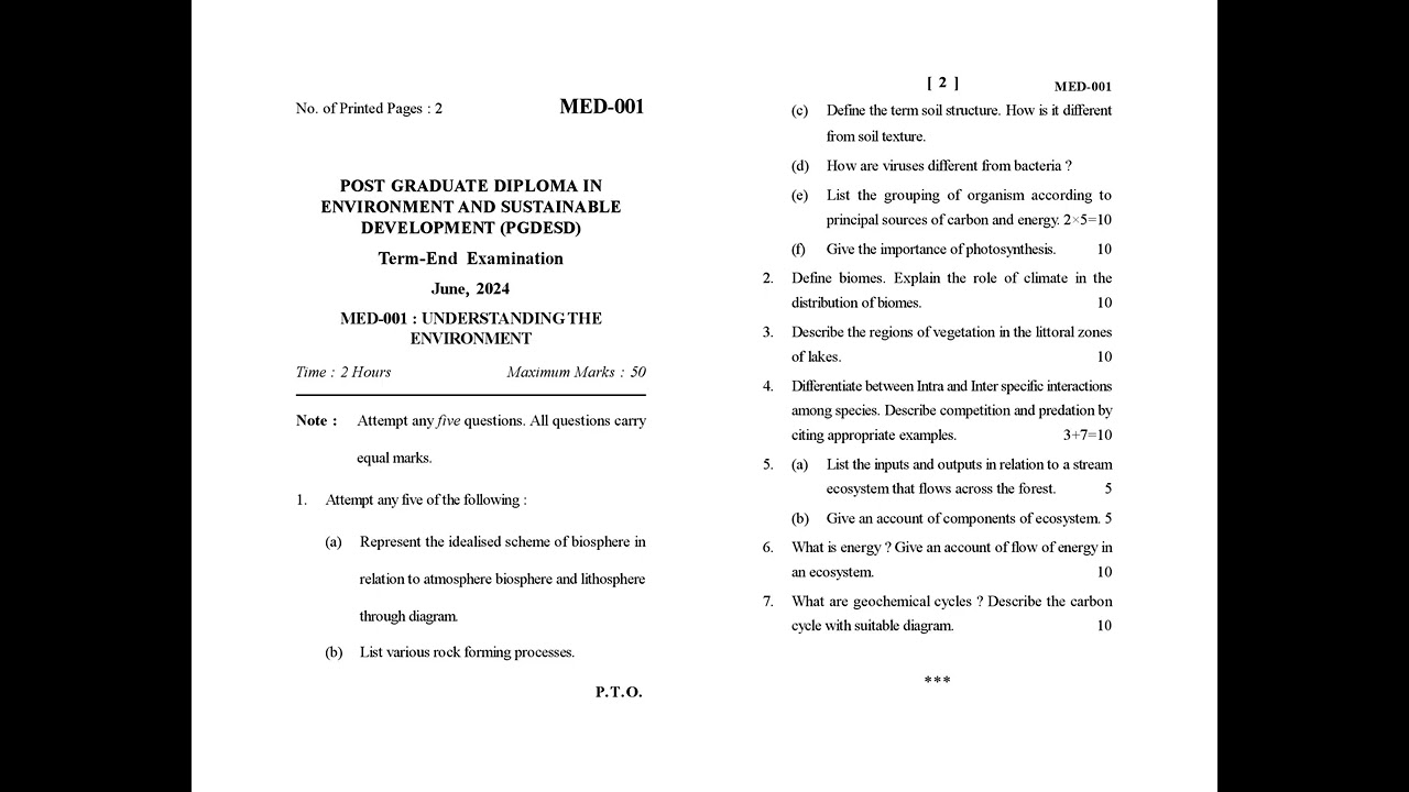 MED - 001  June 2024 Question Paper