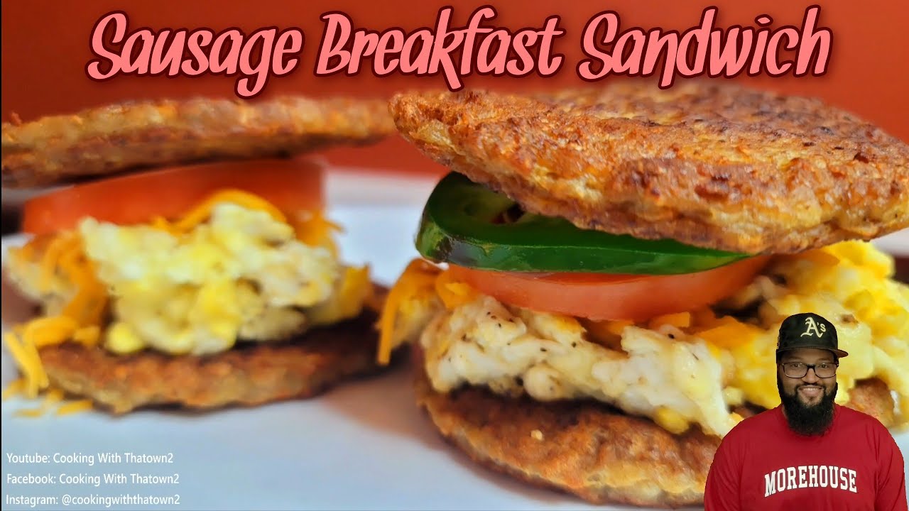 Bunless Sausage Breakfast Sandwich | Keto Breakfast Sandwich | Low Carb | Cooking With Thatown2