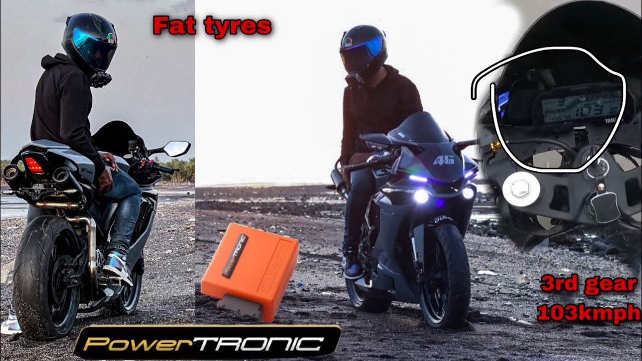 Top Speed Of R15V3 After Installing Powertronic Ecu || Fat tyre’s Insane pickup