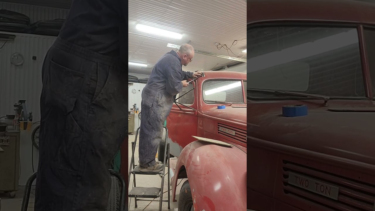 Taping parts to roof to ruff fit the Visor #41ford #Visor custom