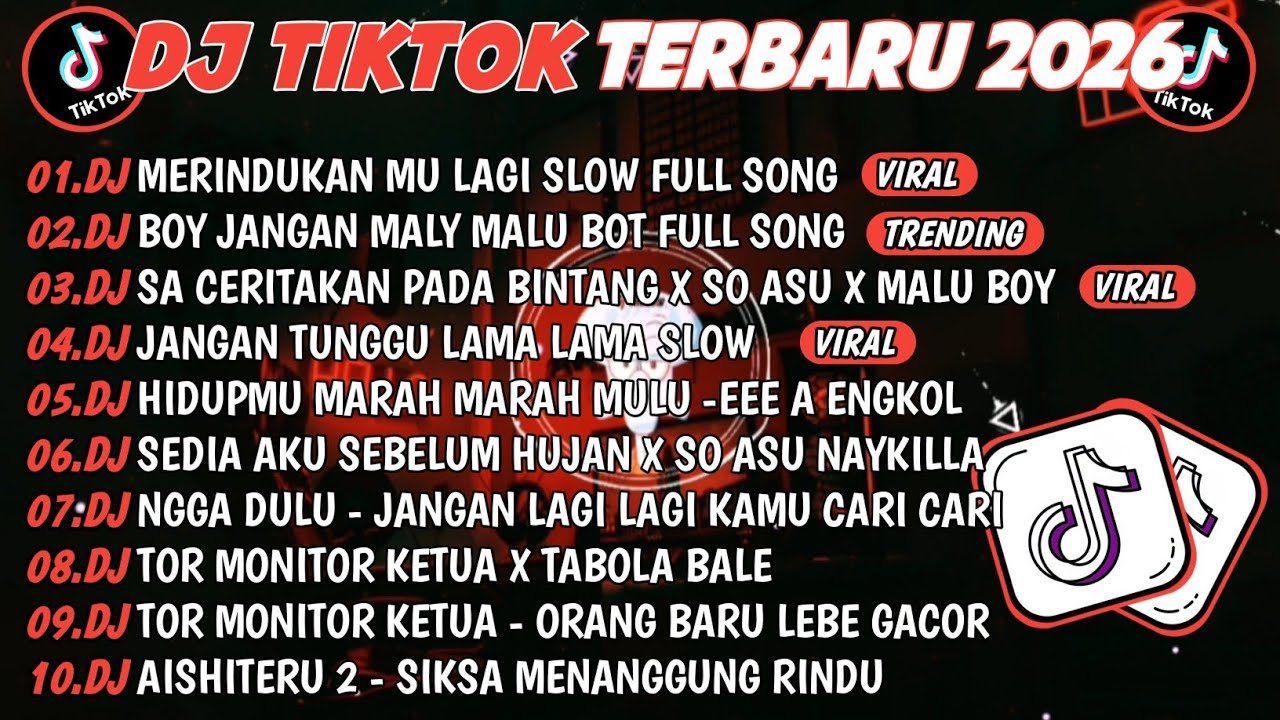 DJ TIKTOK TERBARU 2026🎵DJ MERINDUKAN MU LAGI SLOW🎵DJ SACERITA PADA BINTANG X SO ASU X MALU MALU BOY