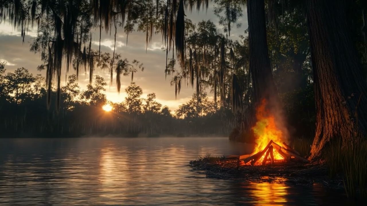 Swamp Campfire | Cozy Fire Sounds, No Music