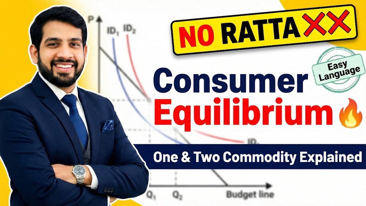 Consumer Equilibrium – Part 2🔥 | One & Two Commodity | Indifference Curve | MRS | Class 11 Economics